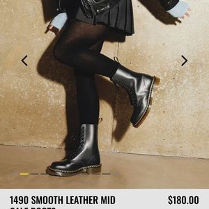 Dr. Martens 1490 SMOOTH LEATHER MID CALF BOOTS
